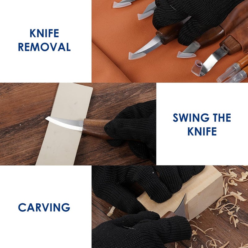 RexTact Store Wood Carving Kit Deluxe Hand Carving Tool Set, 16 Wood Whittling Kit High-Carbon Steel, Wood Art Tools 8 Whittling Knives & 4 Detail Carving Knives for Beginner &Professional Christmas Gift - Image 5